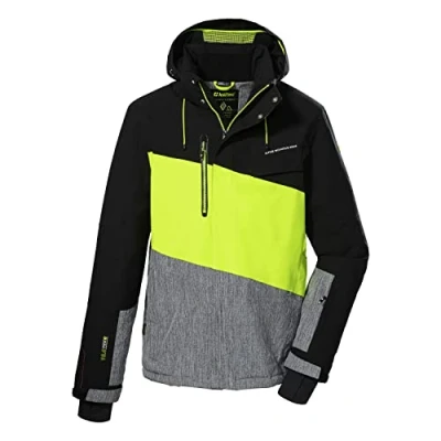Immagine di Killtec Men&#039;s Giacca da sci/giacca funzionale con cappuccio staccabile zip e paraneve KSW 48 MN SKI JCKT, black, L, 38702 000