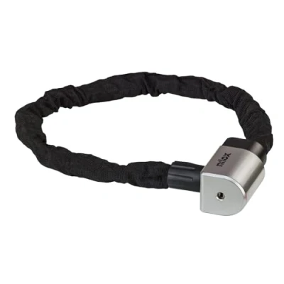 Immagine di Nilox Chain Lock, Catena Antifurto per Bicicletta e Scooter, Lucchetto Bici Ultra Steel, con Cavo in Acciaio, Resistente a Ruggine Graffi, Lunghezza 94 cm, 2 Chiavi Incluse