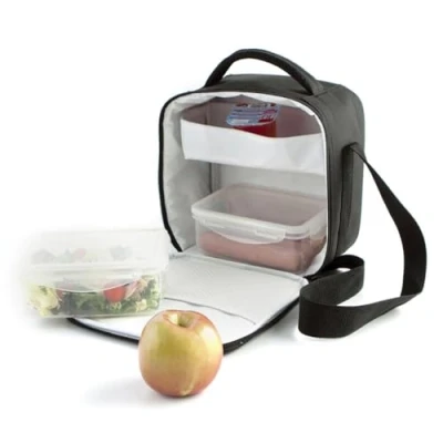 Immagine di Quid Go Lunch, Borsa termica porta pranzo, incl. 2 contenitori, 22 x 13 cm, colore: Nero