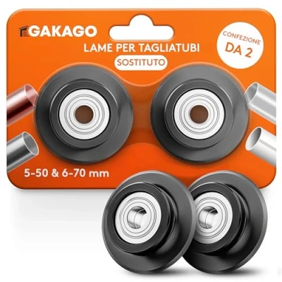 Immagine di Lame di ricambio Gakago Ror Per 5 50 mm e 6 70 (confezione da 2) tutti i metalli più comuni come acciaio inox, rame, alluminio, o plastica (ad es. PVC PE)