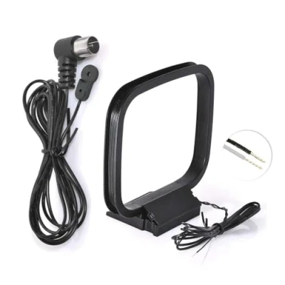 Immagine di Bingfu Antenna Radio FM Interni e AM Loop con 2 Pin Filo Nudo per Amplificatore Ricevitore Stereo Casa Sintonizzatore HiFi Sistema Surround
