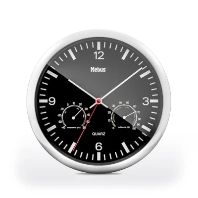 Immagine di Mebus 56731 Quarzo Orologio da parete 25 cm x 4 Argento