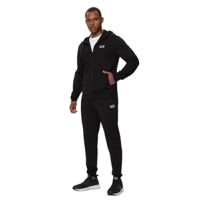Immagine di EA7 Emporio Armani Tuta Uomo Core Identity in Cotone con Cappuccio 8NPV63PJVRZ 8058997877558 Nero Argento 1200
