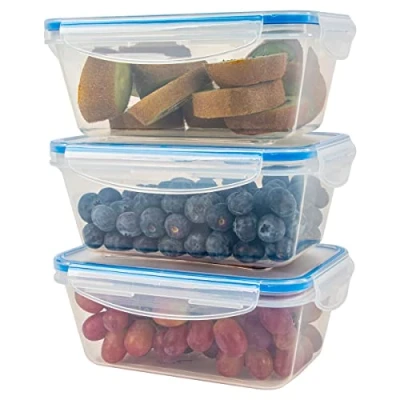 Immagine di Classbach C FHD 4006 K Set di 3 contenitori in plastica con coperchio, 100% ermetici, per lavastoviglie, forno a microonde e congelatore