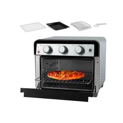 Immagine di Avilia Friggitrice ad Aria e forno Elettrico Multifunzione 22L 1700W con Timer 60 Minuti Spegnimento Automatico in omaggio cestello per cottura griglia leccarda maniglia teglia