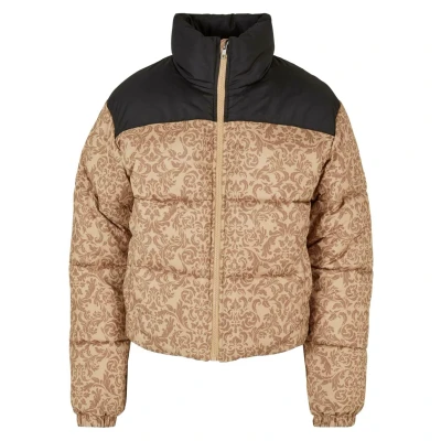 Immagine di Urban Classics AOP Retro Puffer Giacca invernale, Donna, Taglia: Large, Unionbeigedamast