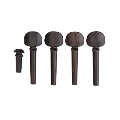 Immagine di 4 Pezzi Piroli per Violino Set di Accordatura in legno Ebano Accessori Ricambio Corde 4/4