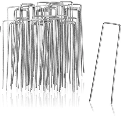 Immagine di com four® 50x ancoraggi a Terra in Acciaio Rivestito robusti picchetti per Il Fissaggio di Teli e veli Giardino Campeggio (050 Pezzi 150x25x3mm)