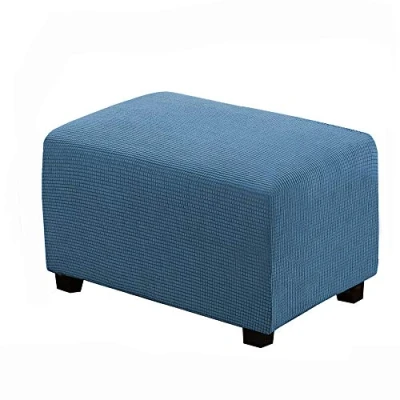 Immagine di WINS fodera per poggiapiedi rettangolare ottomano, pouf quadrata estensibile, divano e rettangolare, colore: blu