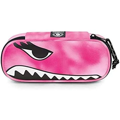 Immagine di Invicta Portapenne Scuola Round Plus, Gash Rosa, Mono Scomparto con Organizer Interno ed Elastici Porta Penne, Astuccio Bambine Ragazze Scuole Elementari e Medie