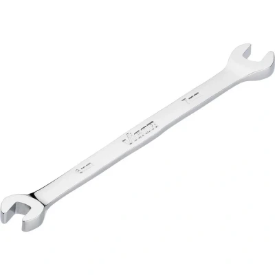 Immagine di Vigor chiave a forchetta doppia, profilo esagonale esterno V7730 6x7, larghezza 6 x 7 mm, cromata e lucidata, adatta per tutti i bulloni, lunghezza 133 mm
