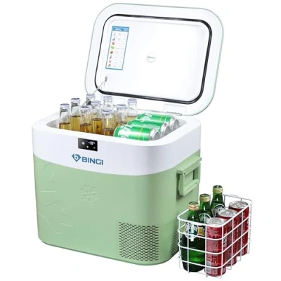 Immagine di Bingi 22L Frigorifero Portatile Elettrico,Congelatore per Auto,Mini da Campeggio Frigo Elettrico 12V/24V/220V compressore RV Camion,Barca,Camper