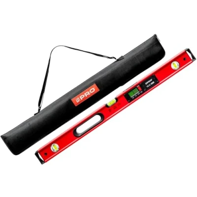 Immagine di PRO900 Livella Digitale 80cm con 2 display LCD e coperchio Elettronica memoria dei valori misurati per un massimo di 19 risultati Classe protezione IP65 Colore Rosso