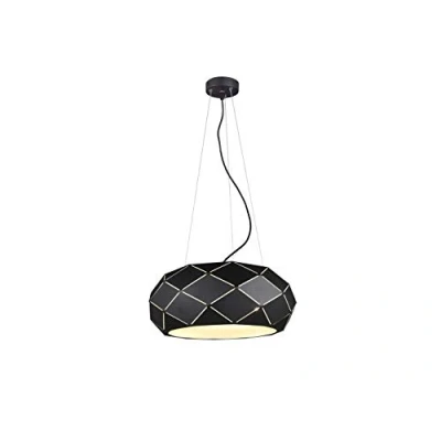 Immagine di Trio Leuchten Zandor 303500332 Lampadario a sospensione in metallo nero opaco, 3 lampadine E27