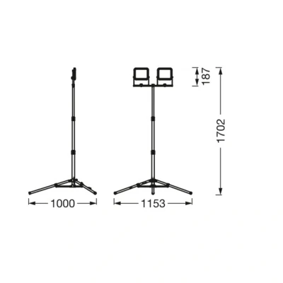 Immagine di LEDVANCE WORKLIGHT VAL 2X20W Faretto LED Lunghezza stativo (max.): 1800 mm 40.00 W 4000 lm Bianco freddo 4058075831377