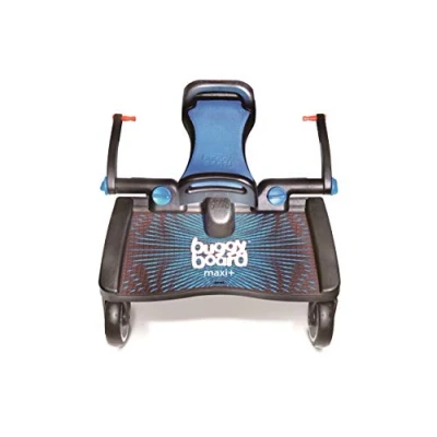 Immagine di Lascal BuggyBoard Maxi+, Pedana passeggino universale con sellino incluso compatibile quasi tutti i modelli, buggy board per bambini di 2 6 anni (22 kg), blu