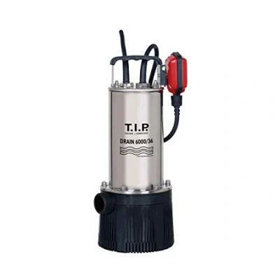 Immagine di T.I.P. 30136 Drain 6000/36 Pompa sommersa a pressione, 950 W, max. 6000 l/h, prevalenza di 34 m, corpi estranei fino 2 mm, interruttore galleggiante regolabile in continuo altezza