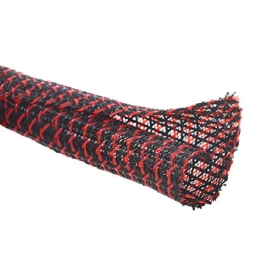 Immagine di Alex Tech 19mm 7.7m Guaina Cavi Self closing Raccogli Nascondi Per Ufficio Casa Auto Nero Rosso