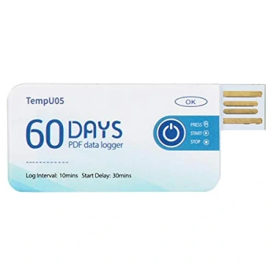 Immagine di Rilevatore di temperatura e Registratore Data Logger,TempU05 dati monouso USB Report PDF, per il monitoraggio alimenti, droghe