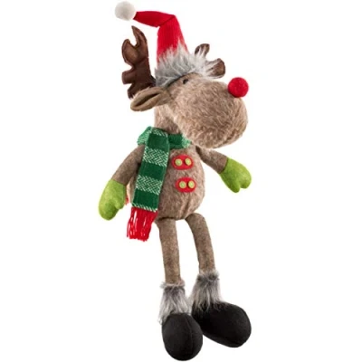 Immagine di WeRChristmas Statuetta di alce con gambe morbide, multicolore, 52 cm