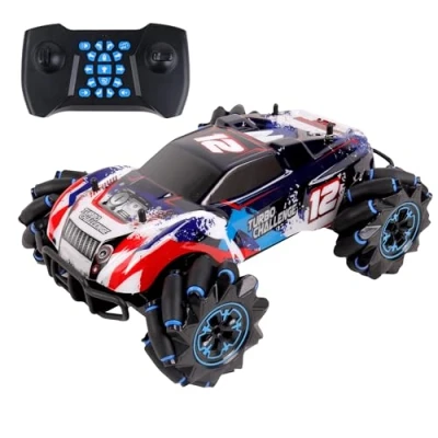 Immagine di Turbo CHALLENGE Fulmine Deriva 090135 Auto Telecomandata Blu 1/16 Pronta all&#039;Uso Ricaricabile e Batterie Incluse Plastica A Partire dai 8 Anni, Colore Blu,