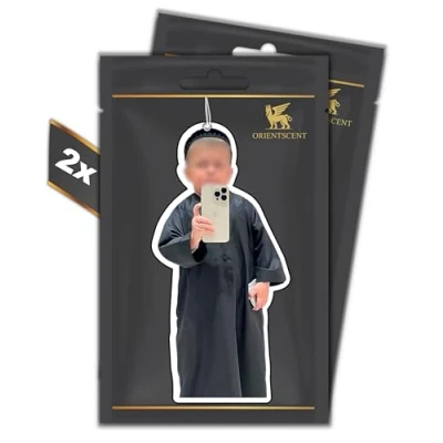 Immagine di SUBHANALLAH Set di 2 fragranze a forma albero profumato, deodorante automatico per auto, divertente tuning ciondolo profumato auto (OUD WOOD, pezzi)