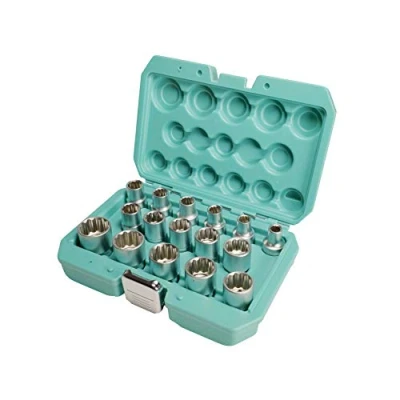 Immagine di Set di bussole 12 chiavi 1/2 pollice 16pcs 8 24mm da WIESEMANN 1893 I in acciaio Q 30 multi dente Con pratica cassetta degli attrezzi 81499