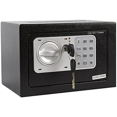 Immagine di Genie Hand Cassaforte Elettronica di Deposito a Muro e da Armadio Piccola Cassetta Sicurezza con Codice Combinazione Chiave Serratura B Class Sistema Anti Bounce Casseforti per Soldi