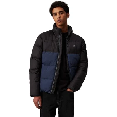 Immagine di Calvin Klein Jeans Blocking Puffer Giacca invernale, Uomo, Taglia: Large, Ink/black