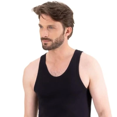 Immagine di Eminence Canotta in Puro Cotone, Nero (Noir 0007), 4XL Uomo