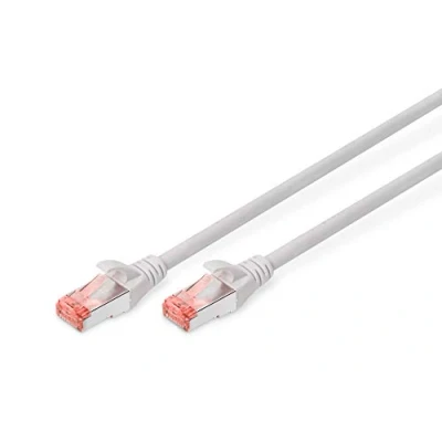Immagine di Digitus DK 1644 020 RJ45 cavo di rete, patch CAT 6 S/FTP 2.00 m Grigio Privo alogeni, coppie intrecciate, con protezione, Ritardante fiamma 1 pz.
