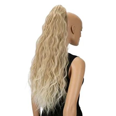 Immagine di CAISHA 70 Extra Lungo Voluminoso Ondulato Coda Di Cavallo Parrucchino Fibre Sintetiche Resistenti Al Calore Con Clip A Farfalla Mix Biondo Chiaro H718