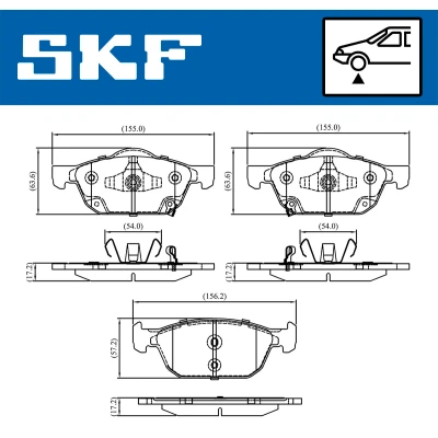 Immagine di SKF VKBP 80320 A Kit pastiglie freno con segnalatore acustico usura HONDA: CIVIC 10, 10 Stufenheck, 8