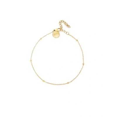 Immagine di SINGULARU Cavigliera Dots. Acciaio con Finitura Placcata Oro 18Kt. Lunghezza 21 cm + 3,5 di Estensione. Gioielli per Donna