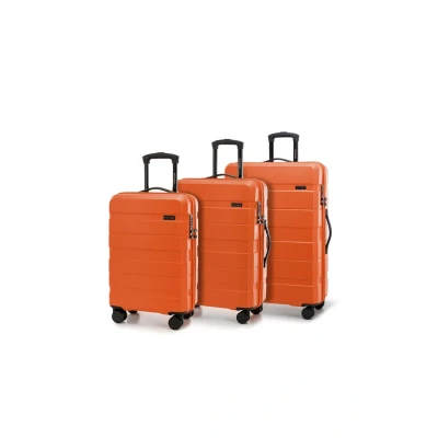 Immagine di WITTCHEN KOMODO Line Set di valigie Valigia da viaggio Bagaglio rigido in ABS Lucchetto TSA Taglia (S+M+L) Arancione