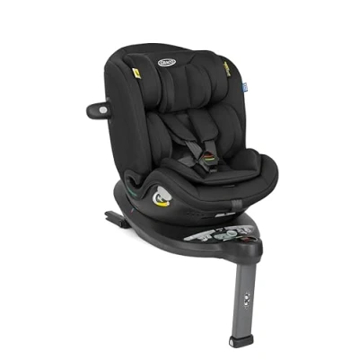 Immagine di Graco Turn2Me™ Grow i Size R129 Seggiolino auto evolutivo isofix 3 in 1 con rotazione di 360, da 40 a 125 cm (dalla nascita fino 7 anni circa), colore Midnight