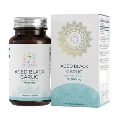 Immagine di 7C Aglio Nero 180 Capsule ad Alta Potenza 10.000mg Estratto D’aglio per Capsula Integratore Inodore Non OGM, Senza Glutine e Allergeni Prodotto nel Regno Unito