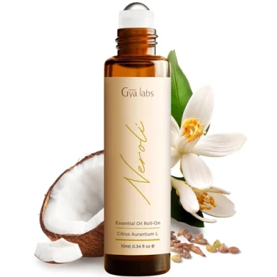 Immagine di Gya Labs Roll on con olio essenziale di Neroli per la pelle Rullo profumo a lunga durata, floreale e agrumato il corpo, aromaterapia puro al 100%, dimensioni da viaggio