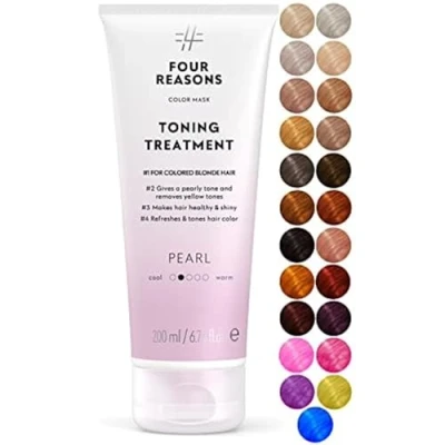 Immagine di Four Reasons Maschera colorante, balsamo per la cura dei capelli, colore perlato, 200 ml, pigmentato capelli tinti biondi