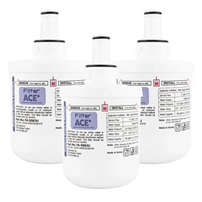 Immagine di ACE+ FA 0083U 3x Filtri acqua compatibili con Samsung DA29 00003G, HAFIN2/EXP, 00003F, HAFIN1/EXP, HAFIN Filtro di ricambio per frigorífero Replacement Refrigerator Filter
