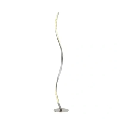 Immagine di lampada LED da terra &#039;Criostal&#039; dimmerabile a controllo remoto (Moderno) colore Grigio, in Alluminio ad es. Soggiorno &amp; Sala pranzo (1 luce, lampadina inclusa) di Lindby