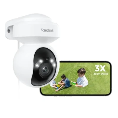 Immagine di Reolink 4K PTZ Telecamera Wi Fi Esterno/Interno con Auto Tracking, Rilevamento Persone/Veicoli/Animali, Videocamera Sorveglianza Esterno Supporta 6, Audio a 2 Vie, E1 Outdoor PRO