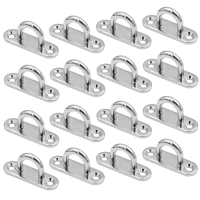 Immagine di ViLiyDuo 16 Pezzi M5 Piastra Oculare in Acciaio Inossidabile,Ganci a soffitto Ganci di Fissaggio per Montaggio Parete Bloccaggio Metallo, Appendere oggetti, Accessori barche
