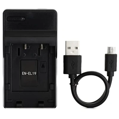 Immagine di EN EL19 USB Caricatore per Nikon Coolpix S33, S7000, S6900, S2800, S100, S3100, S4100, S4300, S5200, S6500 Fotocamera e Altro