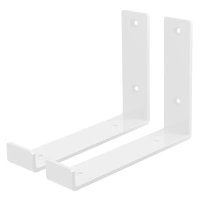 Immagine di ML Design Set 2 Staffe per Mensole a L in Metallo Bianco 20 x 4 14 cm Supporti Angolari Ripiani Peso Massimo 50 kg con Materiale di Montaggio Parete Incluso Scaffalature Muro