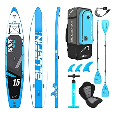 Immagine di Bluefin SUP Tavola da Stand Up Paddle Gonfiabile Modello Cruise Completa di Tutti Gli Accessori (Blu 457cm)