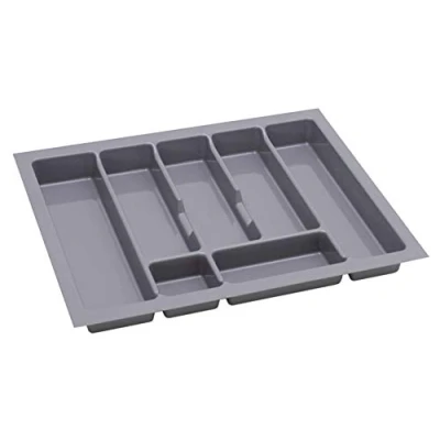 Immagine di ALUSFERA Portaposate da Cassetto 60cm Universale Organizer Cassetti Cucina Porta Posate Divisori per Durevole 530x430mm Argento
