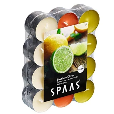 Immagine di Spaas 24 lumini profumati, Colori Assortiti, ± 4,5 Ore Agrumi, Varie, Giallo Autunnale, Southern Citrus, unità