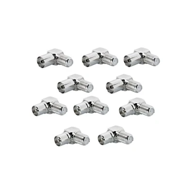 Immagine di Adattatori ad angolo, coassiali per antenna, 5 spinotti e connettori F, 9,5 mm, SAT IEC