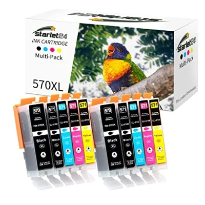 Immagine di Starlet24 10x 570XL 571XL Cartucce Compatibili per Canon PGI 570 CLI 571 XL Pixma MG5700 MG5750 MG5751 MG6800 MG6850 MG7750 TS5000 TS5050 TS 6000 6050